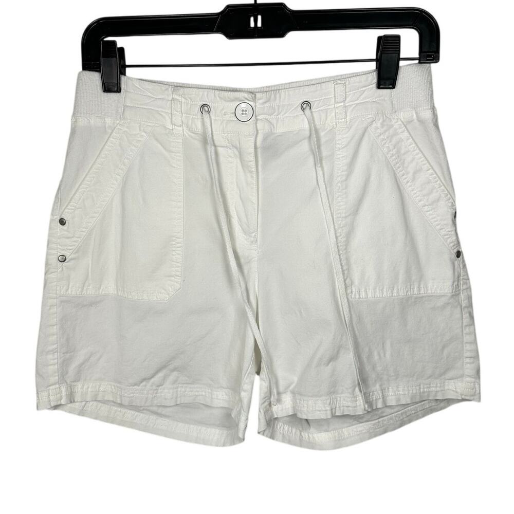 Tribal Jeans White Cotton Blend Cargo Shorts Women's 4